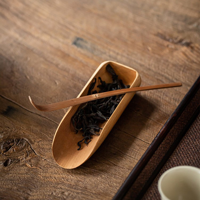 Bamboo Cutlery - ชุดช้อนตักชาไม้ไผ่สีขาวเครื่องใช้ในเครื่องมือทำครัวอุปกรณ์เครื่องครัวทำด้วยมือ