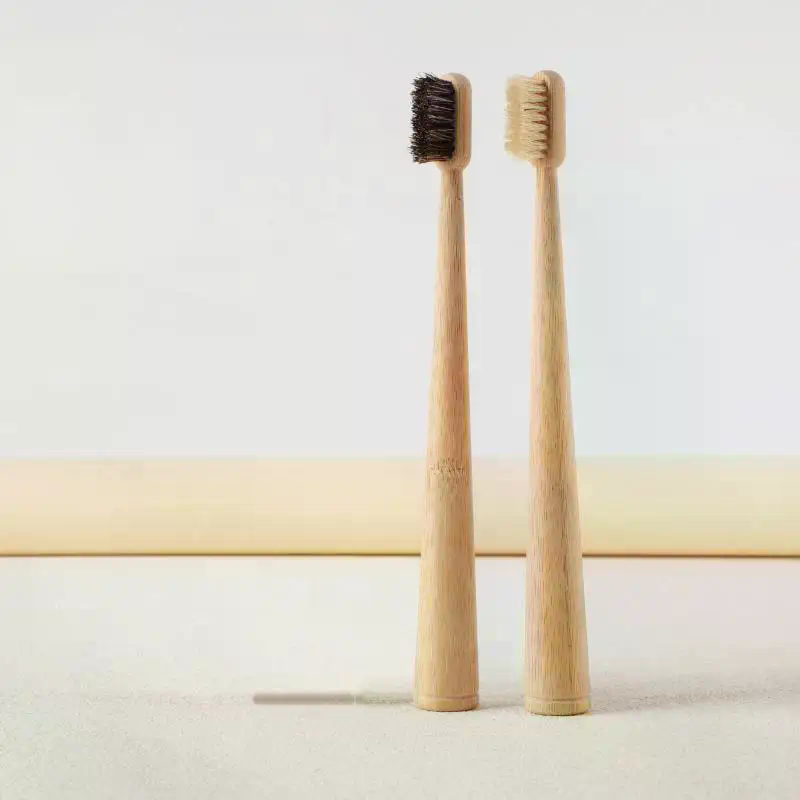 Bamboo Toothbrush - /ACR/1ชิ้น/4ชิ้น แปรงสีฟันขนแปรงจากขนม้า ด้ามไม้ไผ่ หรูหรา นุ่ม แห้งเร็ว