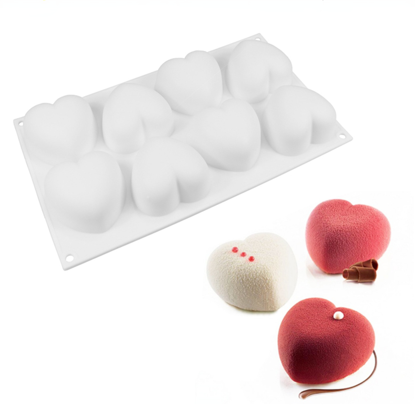 Eco Soap - Love Heart ซิลิโคนสบู่แม่พิมพ์เทียนทําด้วยมือชุด DIY ช็อกโกแลตน้ําแข็งสบู่พลาสเตอร์เรซิ่นเค้กตกแต่งเบเกอรี่เครื่องมือ