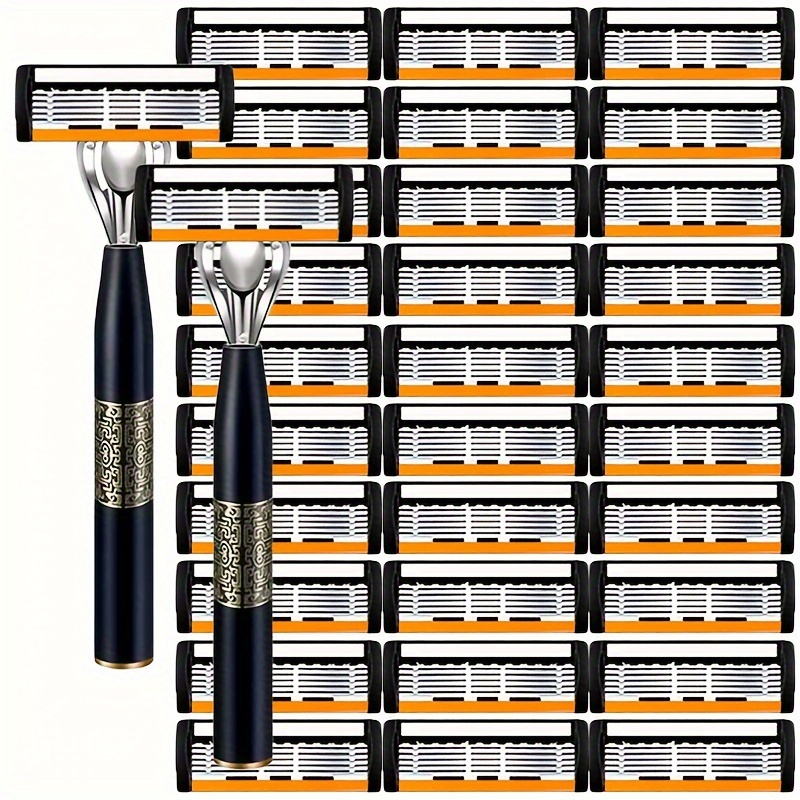 Safety Razor Handle - มีดโกนคลาสสิก 6 ชั้นมีดโกนสําหรับบุรุษโกนสตรีกําจัดขนใบมีดโกนหนวดเครื่องโกนหนวดด้วยตนเอง