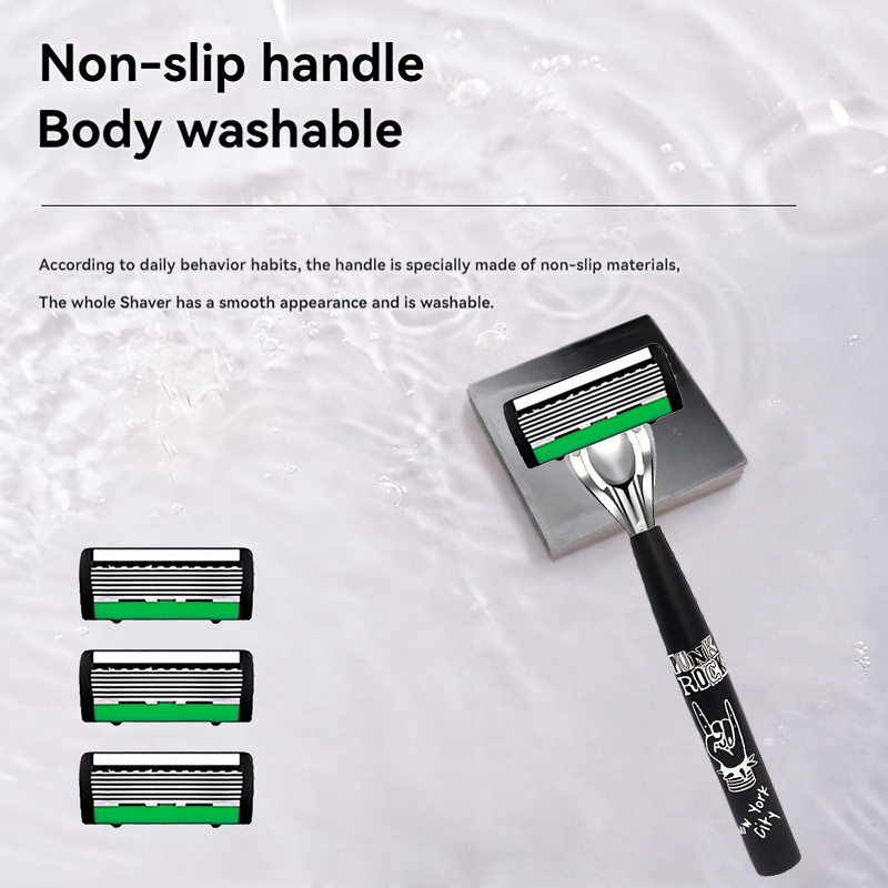 ใบมีดโกนคุณภาพสูง 6 ชั้น ผลิตจ - Safety Razor Handle บทวิจารณ์และราคา