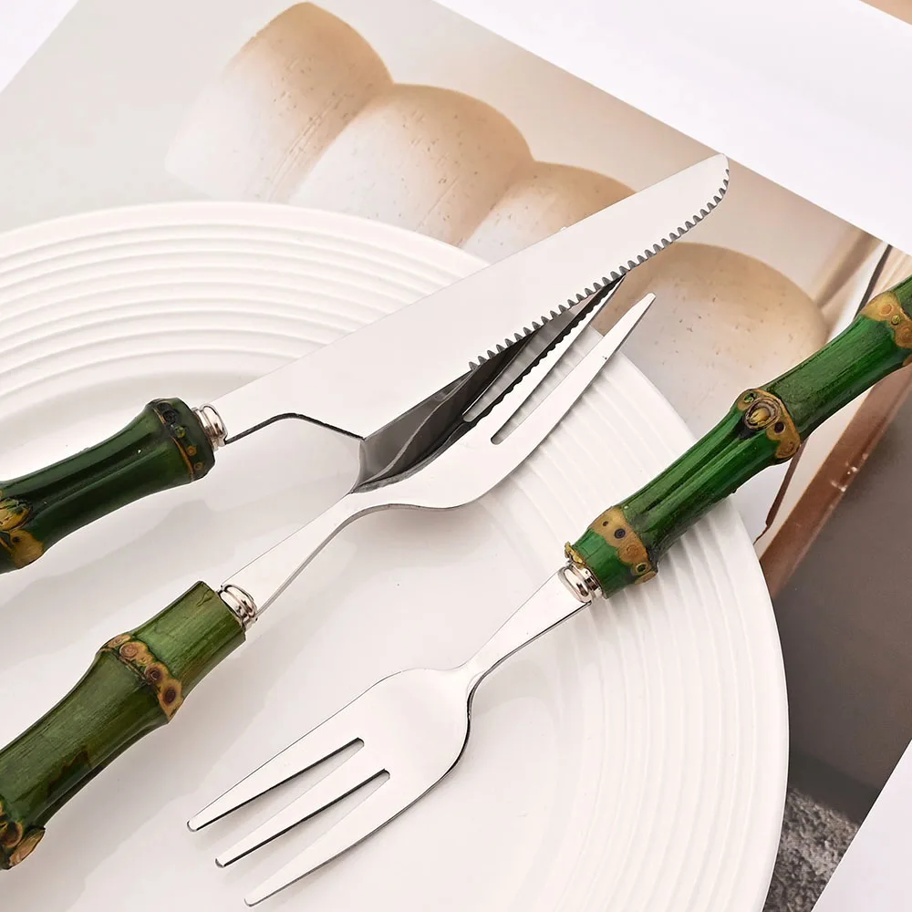 ชุดอาหารเย็นด้ามไม้ไผ่ธรรมชาติ - Bamboo Cutlery บทวิจารณ์และราคา