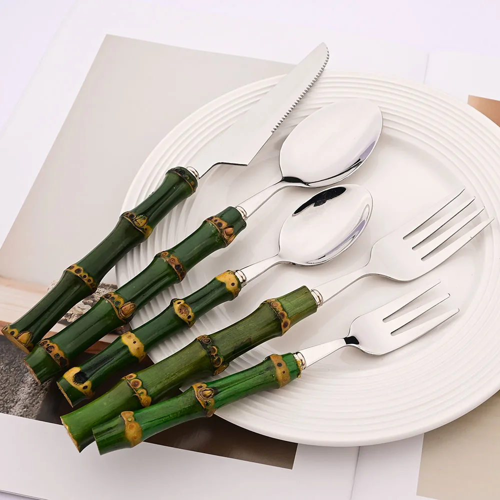 ชุดอาหารเย็นด้ามไม้ไผ่ธรรมชาติ - Bamboo Cutlery บทวิจารณ์และราคา