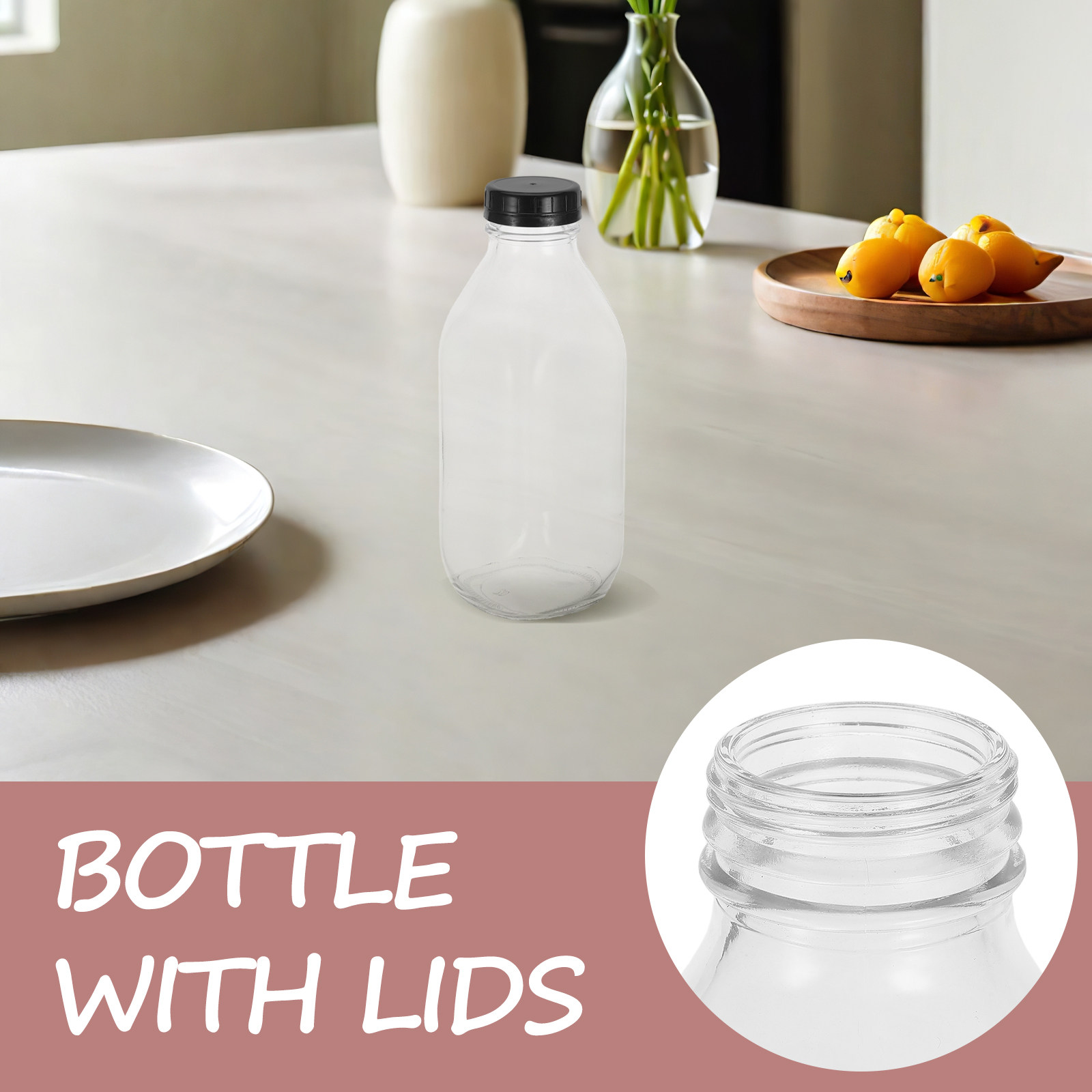 ขวดแก้วใสสำหรับใส่นม 2 ชิ้น ใช - Reusable Bottle บทวิจารณ์และราคา