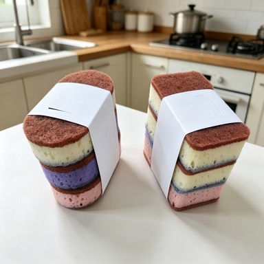 ฟองน้ำครัวแบบหนาสองด้าน |   ฟอ - Eco Sponge บทวิจารณ์และราคา